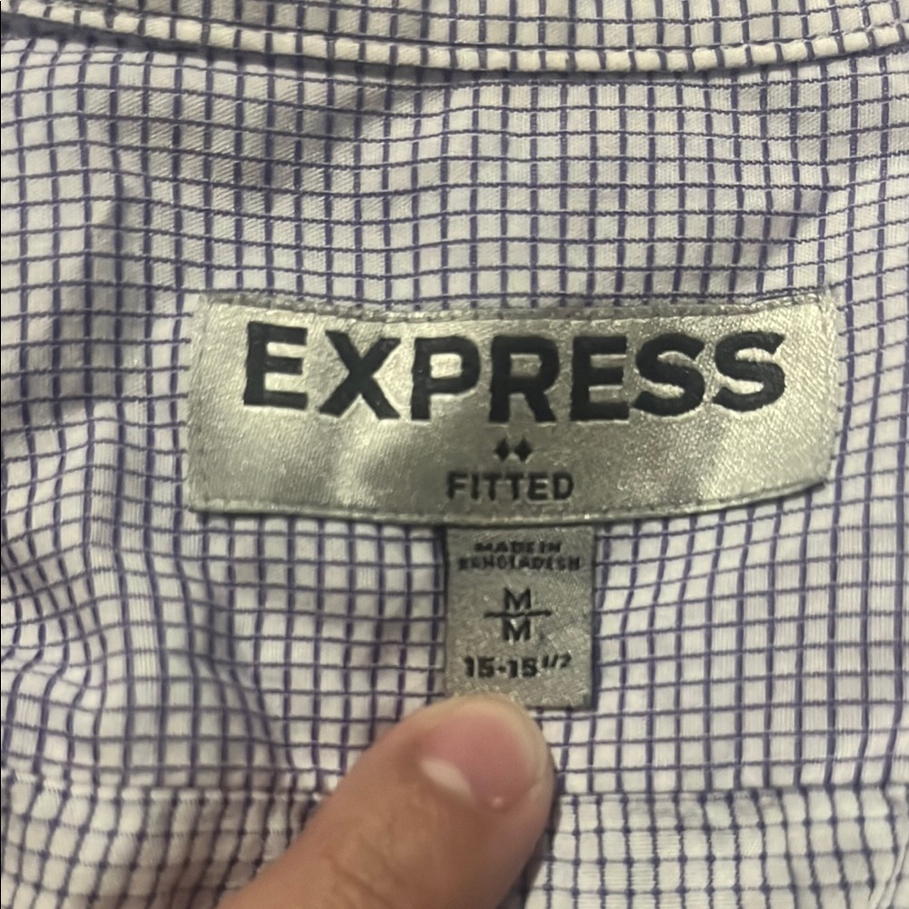 Express Fitted Checkered Shirt